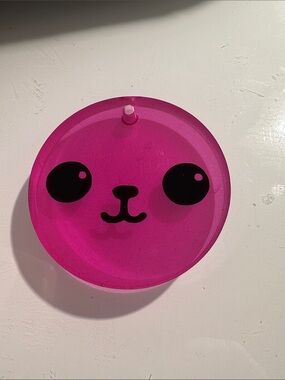 Pink Cute Face Resin Tag